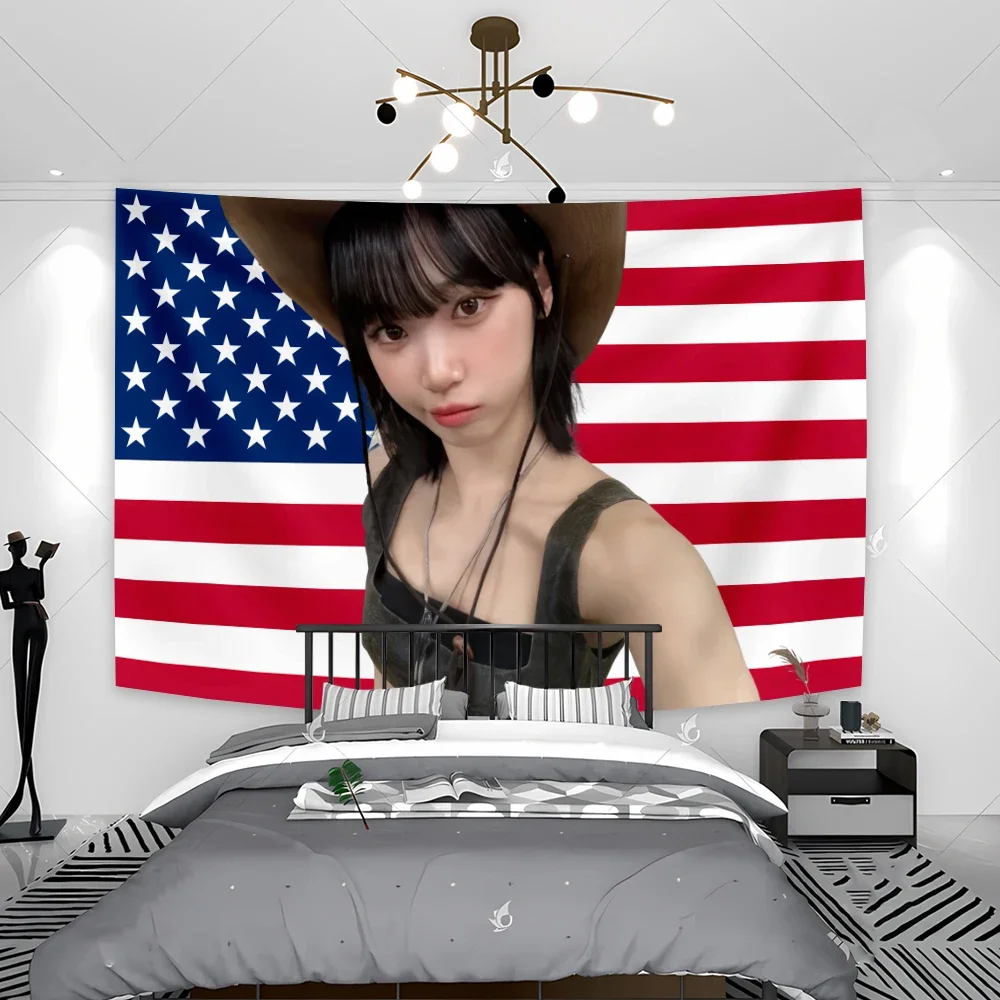 Beauty Girl Chaewons National Chae Flag Home Decoration Wall Hanging Tapestry Decoration Bedroom Sofa Background Cloth