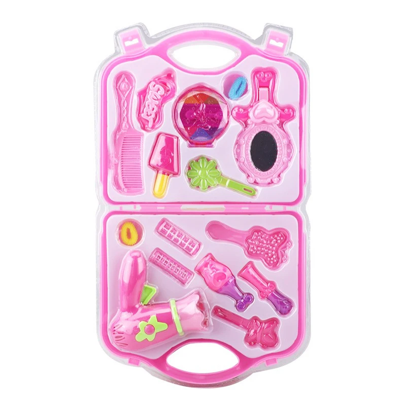Beauty Salon Set Toy Interactive Pretend Play Hair Salon Playset Fashion Role Play Kit Carry Case For Kids Toys Gifts For Girls 5