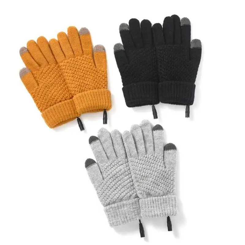 

Heated Gloves Winter Thermal Warm Gloves With Built In Heating Sheet USB Powered Soft Durable Winter Work Gloves For Men Women