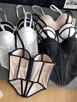 Sexy Color Blo Fibone Waist Cinched Crop Top Women's Autumn Winter Ins Hot Girl Design Sense Strap Vest Sensual Tube Top - Image 2