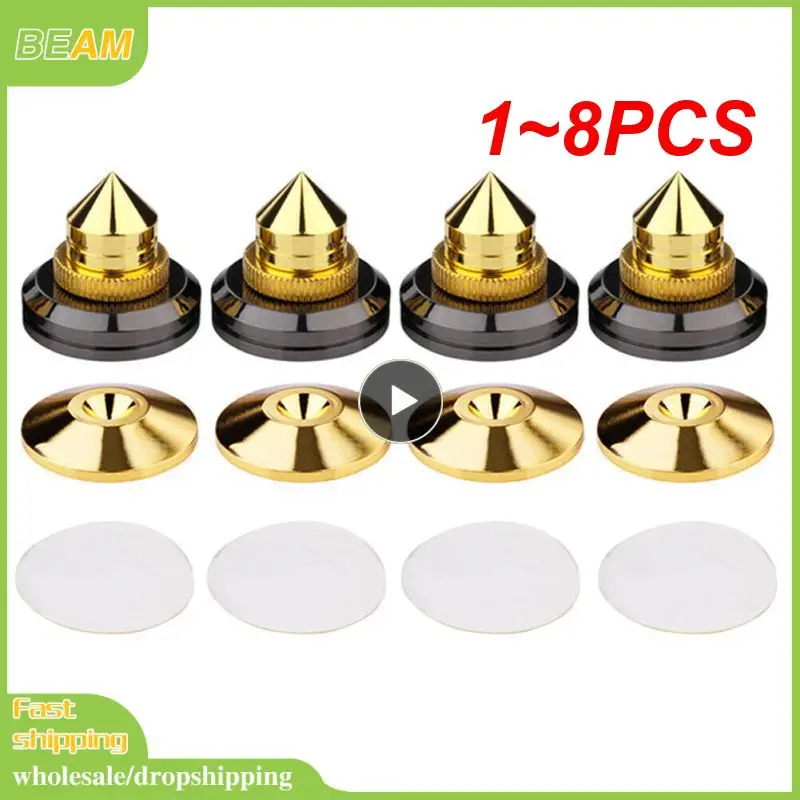 8 Piedi A Cono In Alluminio Per Diffusori – M23*20 Con Chiodo – Audiocrast Neri