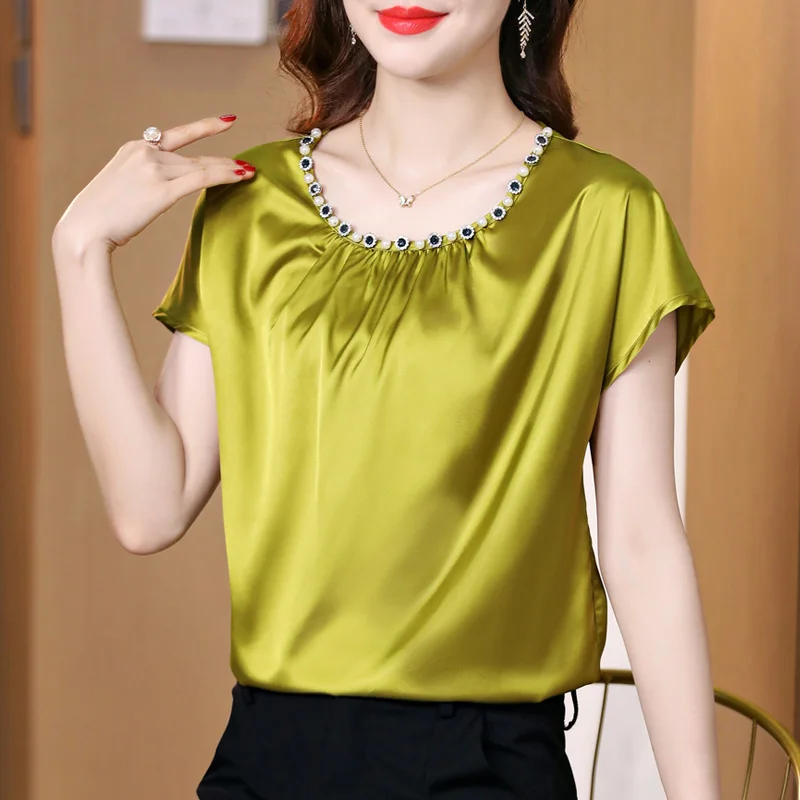 New 2022 Summer Short Sleeved Women s T Shirt Fashion O Neck Solid 