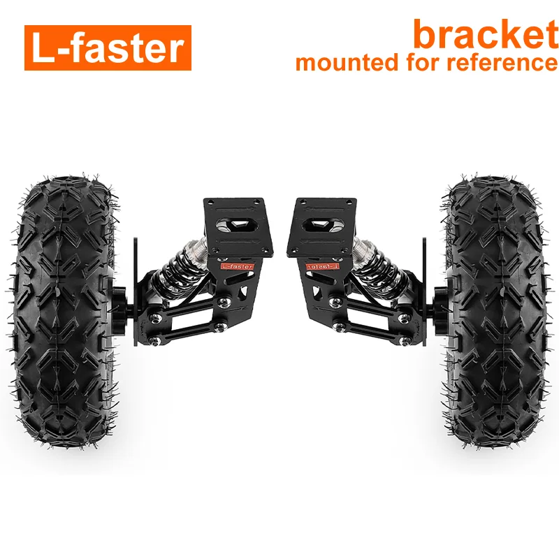 2WD 700W 10 Inch Single Axle Motor Wheel Kit Dual Drive Wireless Remote Control 10x4.00-6 For Electric Scooter Cart Trolley Bike