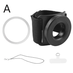 Magnetic Wrist Strap Phone Holder with Anti - Loss Rope for Sports and Navigation (Black)
