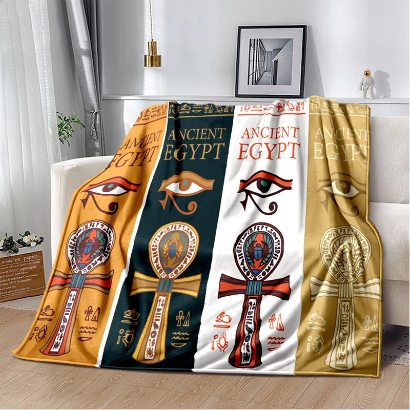 

Egypt Ankh Eye of Horus Throw Blanket Fluffy Soft Lightweight Warm Ancient Egypt Symbols Blankets Bedroom Bedding Souvenir Gift