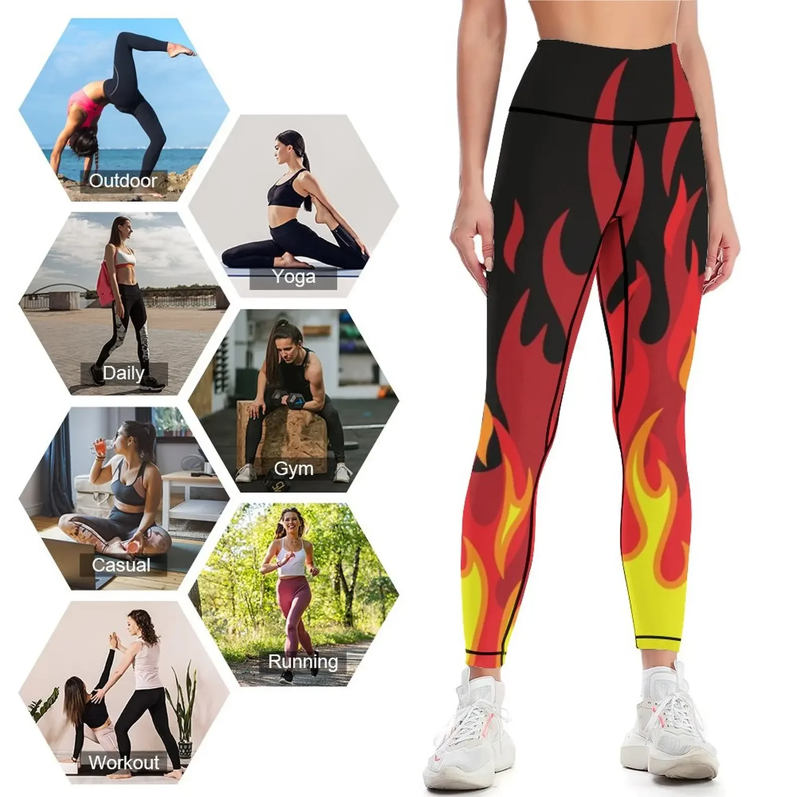 On Fire Mask Leggings Legging sport Sports female Legging sexy woman legging pants raises butt Womens Leggings