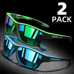 Polarized Wrap Around Sunglasses for Outdoor Sports, Travel, and Driving (Blue and Green)