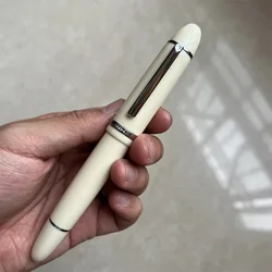 Elegant Multicolour Acrylic Fountain Pen - Luxury Writing Instrument with Fine Nib - EF (0.38mm) (X159 Silver-White)