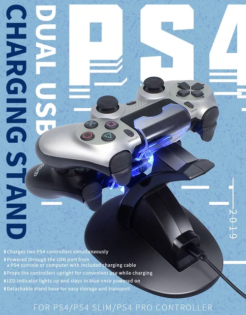 Ps4 Usb Charger Dock Dual PS4 Controller Charging Station With LED