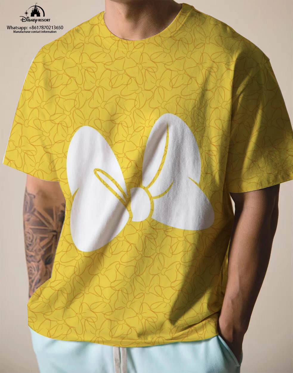 

Discount big size clothing Mickey Mouse Spirit Disney series 2023 new street style series male top short sleeve T-shirt