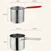 Deep Fryer 304 Stainless Steel Fryer with Frying Basket Auxiliary Food Pot To Deepen Japanese Milk Pot Kitchen Appliance 6
