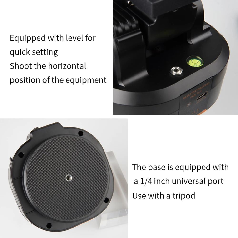 YT2000 Motorized Pan Tilt Head Electric Ball Head Object Tracking Tripod Payload 4.4ibs Remote Control Clip 1/4in for Video