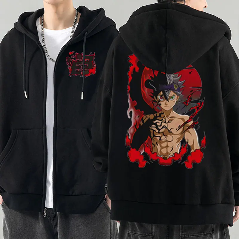 

Anime Black Clover Yami Sukehiro Printed Zip-up Hoodie Men Women's Fashion Causal Oversized Sweatshirt Jacket Fleece Caot Male