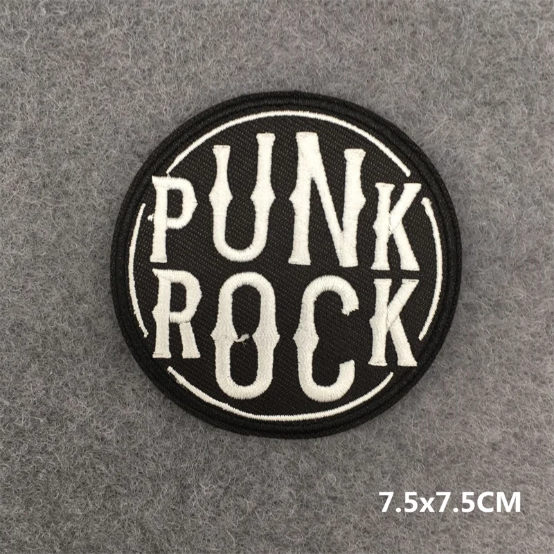 Black and White Ghost Zipper Embroidered Iron-On Punk Patches