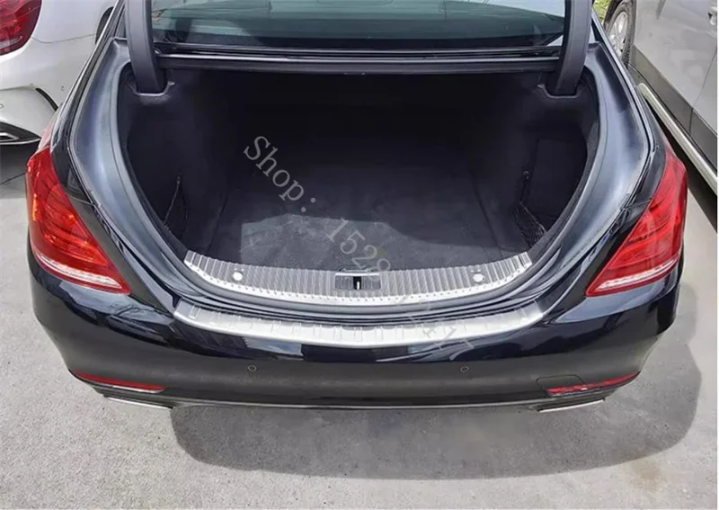 For Mercedes-Benz S320L S350L S400L S450L 2014-2020 stainless Rear Bumper Protector Sill Trunk Rear guard Tread Plate cover