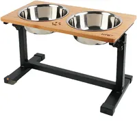 Wooden Elevated Dog Bowl Adjustable Pet Feeding Stand for Dog Cat Home Pet Shop Feeder 5
