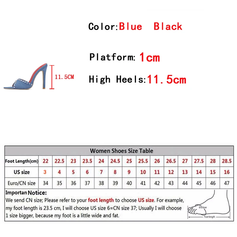 Liyke 2024 Summer Fashion Metal Rivet Designer High Heels Women Slippers Sexy Pointed Toe Party Stripper Shoes Mules Sandals