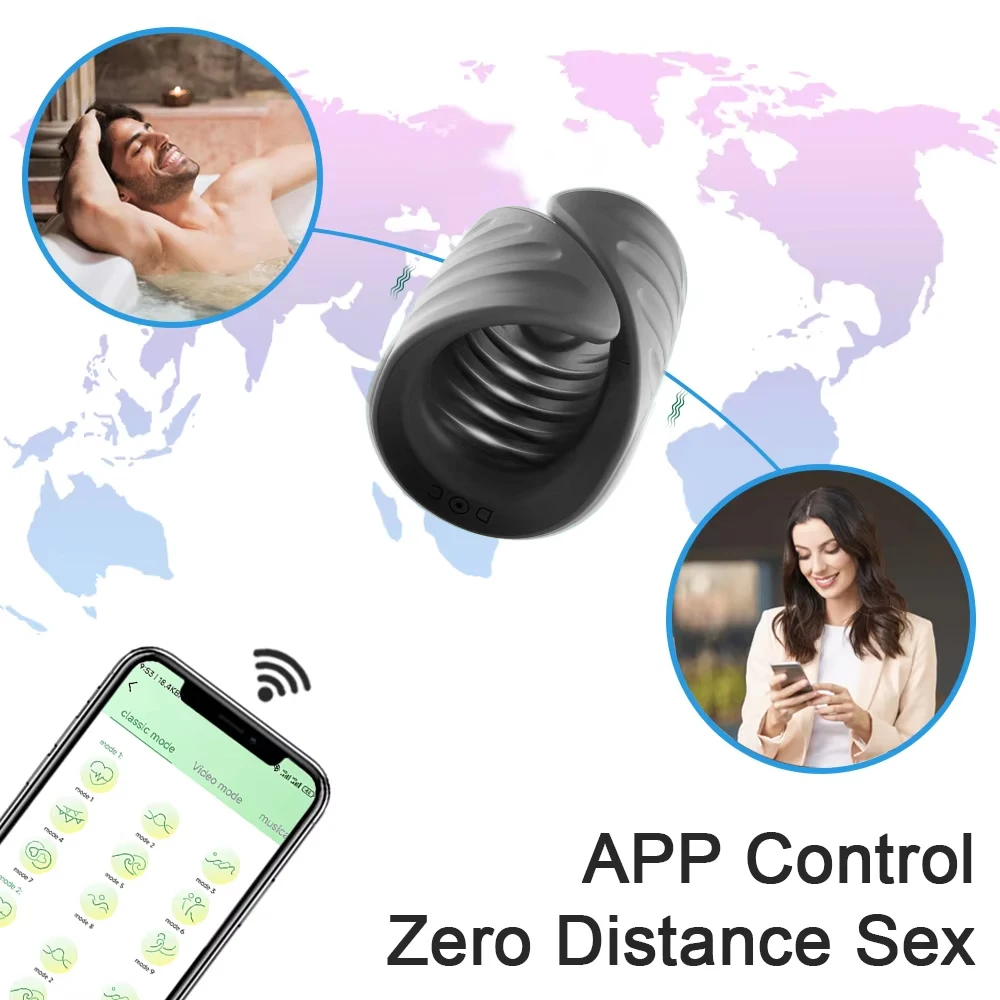 Male Masturbator Male Masturbation Aid Penis Training Vibrator Penis Glans APP Bluetooth Male Masturbator Glans Stimulater Massager Vibrator Sex Toys for Men Adult