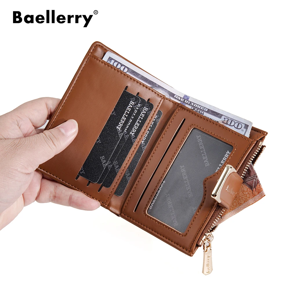 Name Engraving Women Wallets New Short Card Holders High Quality Female Purses Simple Coin Pocket Zipper Women's Money Clips