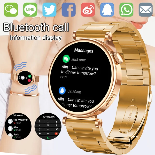Smartwatch impermeável para mulheres, Smartwatch com chamada Bluetooth, Amoled NFC Compass Clock, Huawei, GT4 Mini, novo, IP68, 1.3 ", 2022 6