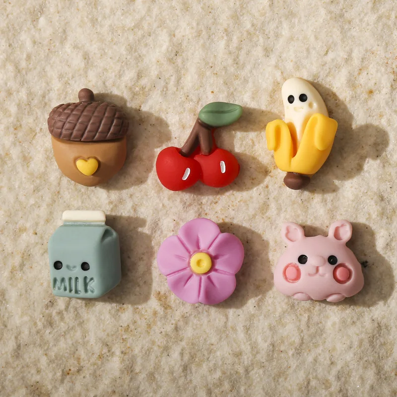 

20pcs New Cartoon Resin Nail Art Charms 3D Mini 6Styles Cute Acrylic Nail Decorations DIY Kawaii Nail Accessories Parts Supplies