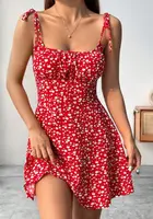 New Women Summer Floral Spaghetti Strap Sexy Dresses,Mini Dress,Beach Dress,Woman Clothing,Short Dresses,Clothes,Sundress