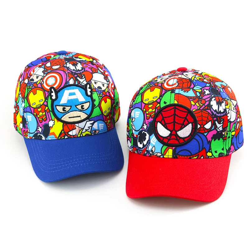 New Cartoon Disney Spiderman Cap For Kids Marvel Printing Baby Baseball Caps Boys Girls Hip Hop Sun Hats Spring Autumn Child Hat 3