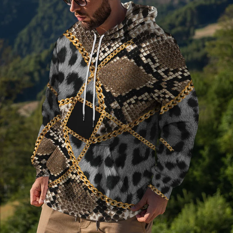 capucha y estampado de leopardo para hombre y mujer, abrigo con estampado de leopardo colorido en 3d, chaqueta negra divertida, ropa de otoño e invierno, novedad 2022 _ -