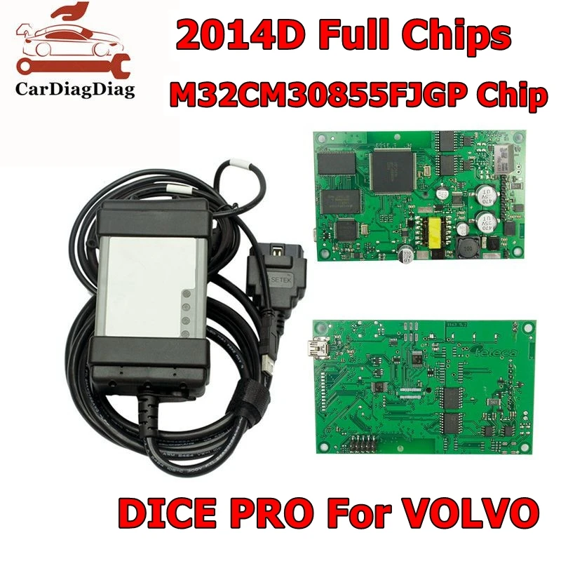 DICE PRO 2014D OBD2 Car Diagnostic Tool 2014D Scanner Full Chip Green