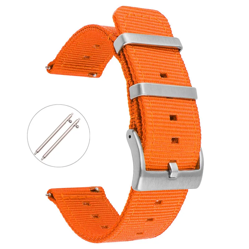 Woven Nylon Strap with Stainless Steel Hoop - Quick Release Universal Watch Band Bracelet