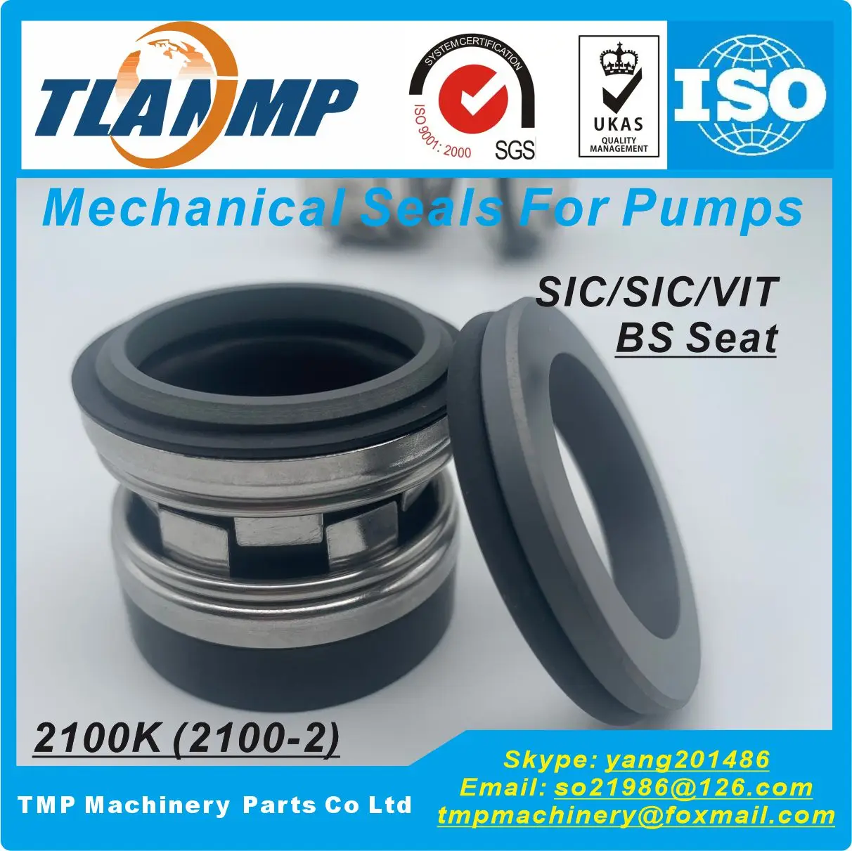 TJ-0580-K-2 , 2100-2-58 , 2100K-58 , 2100-58 , INT-0580-K (Rotary Pressed Length L3*=42.5mm) TLANMP Mechanical Seals