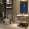 Luxury Golden Floor Standing Mirror Cabinets Single Sink Stainless Steel Bathroom Vanities 2
