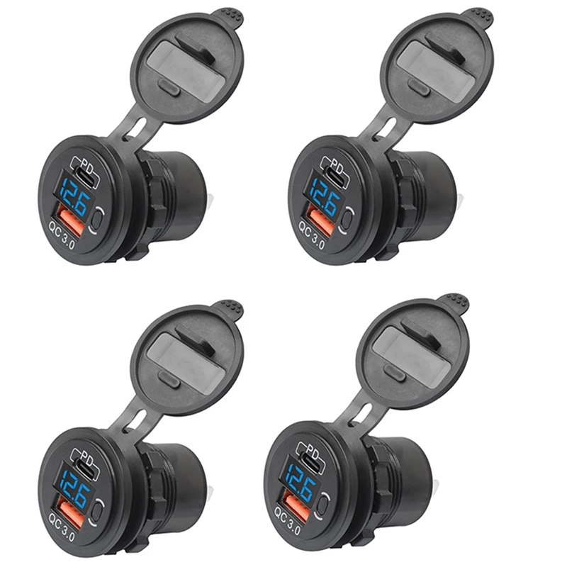 

Водонепроницаемая USB-розетка для зарядки, 4 шт., 12-24 В, 48 Вт
