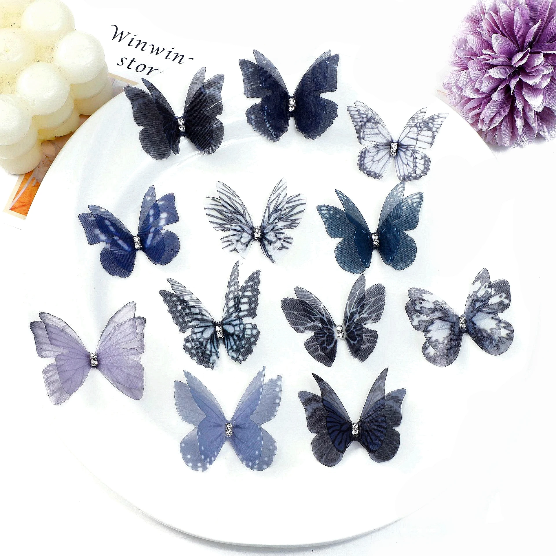 Toppe Ricamate Farfalla - 18 Pezzi, Doppio Strato Organza - Per Decorazioni Fai-da-te - Foto 13