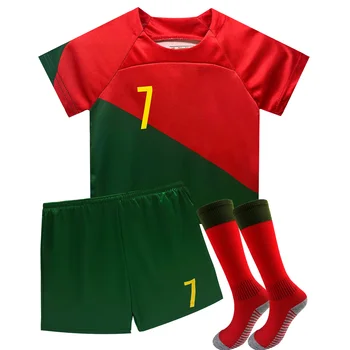 Boys Soccer Jerseys Kids 7 Football for Boys Girls Youth Soccer Shirts and Shorts Kit Set for 4-13 Years 1