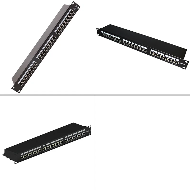 Shielded Network Patch Panel 24-Port 1U 19 Inch Rack Mounted Cat 5e/Cat ...