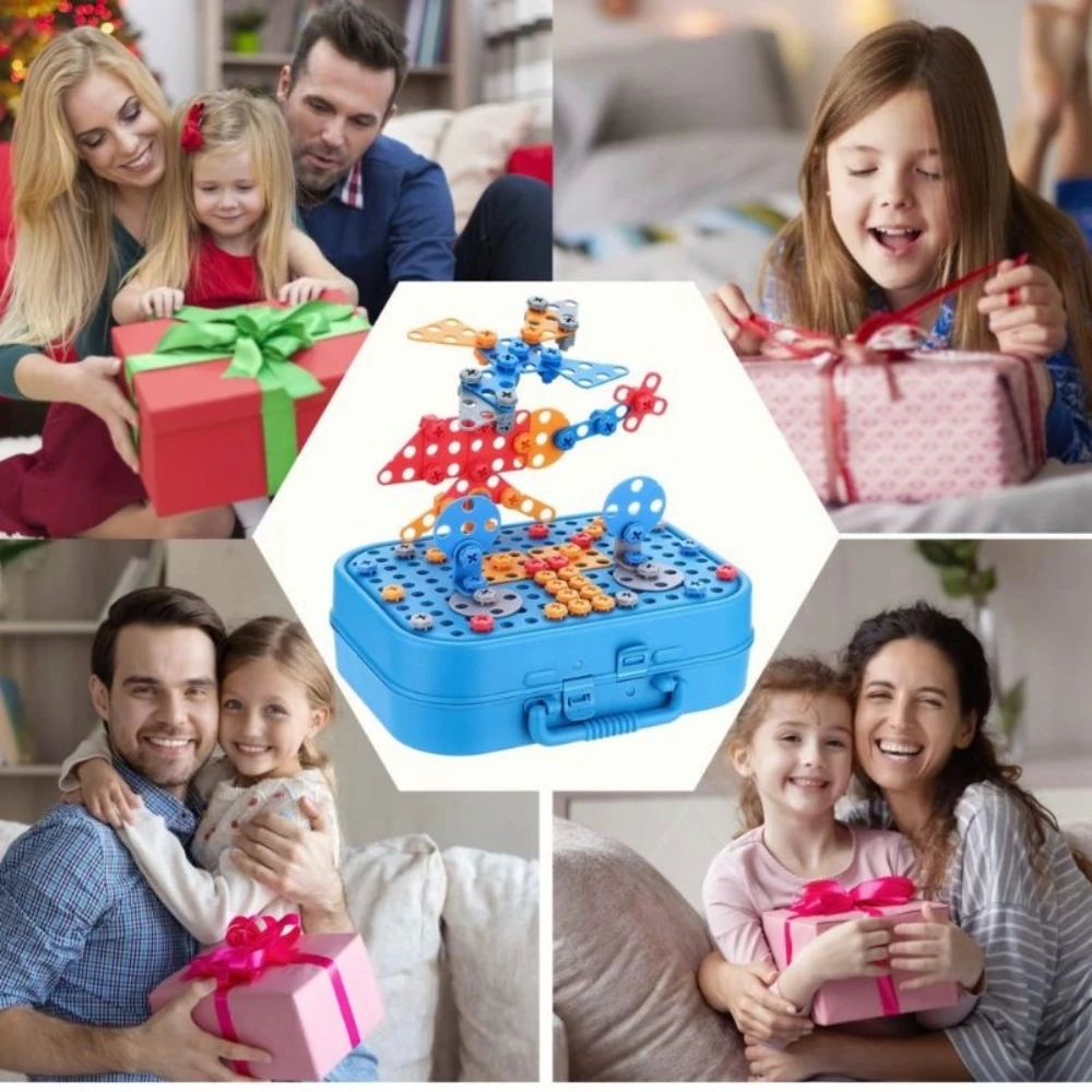 STEM Toys for Kids Design & Drill Toy Construction Games Creative Building Kits Kid Tool Set Educational Toys for Boys & Girls 4