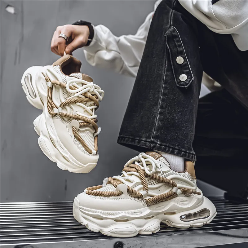 Description Picture 6 of itemCasual Man Shoes Fashion Non-slip Shoe for Men Outdoor Solid Colour Zapatillas De Hombre Mens Tennis Chunky Sneakers Thick Soled