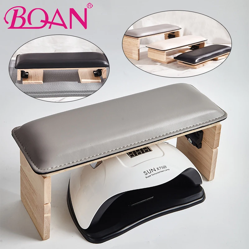 BQAN Three Folding PU Leather Log Nail Hand Rest Pillow Hand Cushion Holder Nail Art Stand For Manicure Table Salon Tools