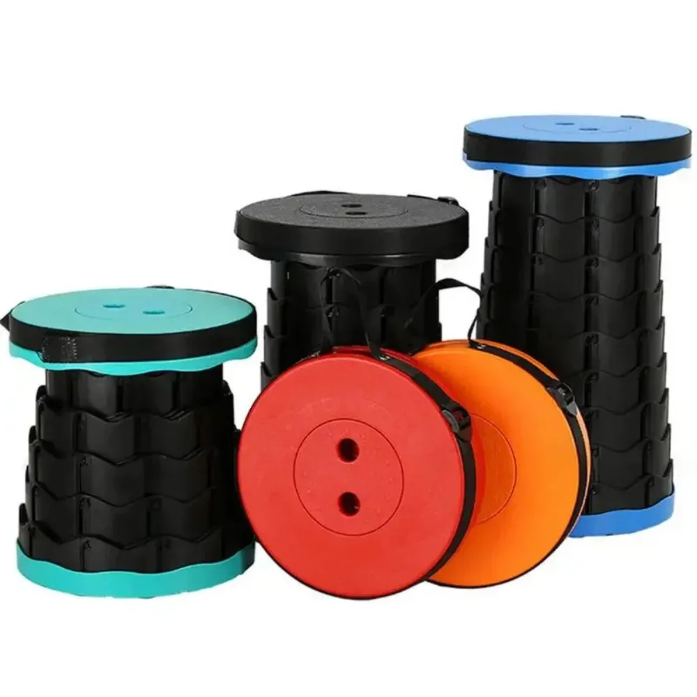 Folding Telescopic Storage Stool for Home Balconies Portable Outdoor BBQ Camping Fishing Stool Handheld Plastic Stool