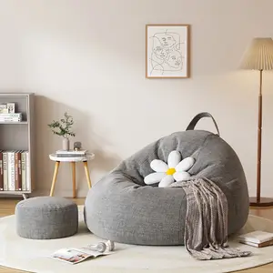 Puff de estilo nórdico para interiores, PUF de gran tamaño con relleno para  sofá de lectura