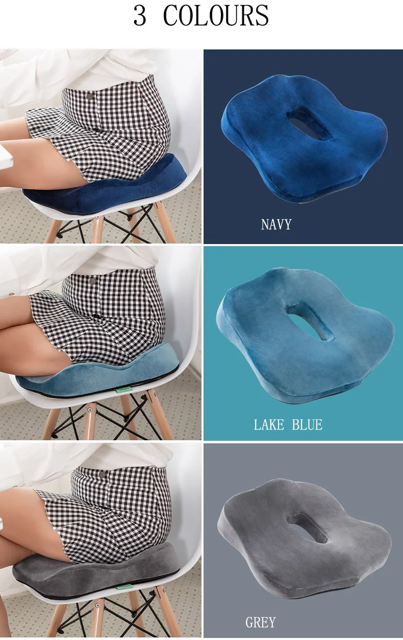 Memory foam spine seat Orthopedic pillow tailbone Office chair seat butt car seat wheelchair butt massage