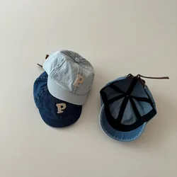 1 Pc Kids Baseball Cap for Boy Girl Retro American Style Denim Peak Cap for Toddler Classic Spring Summer Travel Sunshade Hat