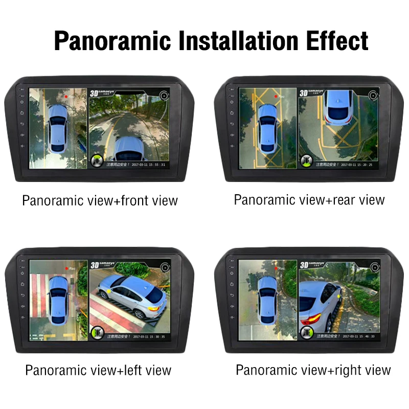 360 Car Camera Panoramic Surround View 1080P AHD With Right+Left+Front+ Rear View Camera System For Android Radio Night Vision