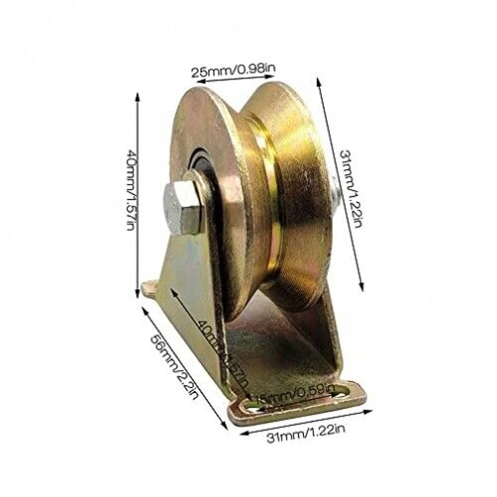 Sliding Door Pulley, 4pcs set, Steel, V-shaped Groove