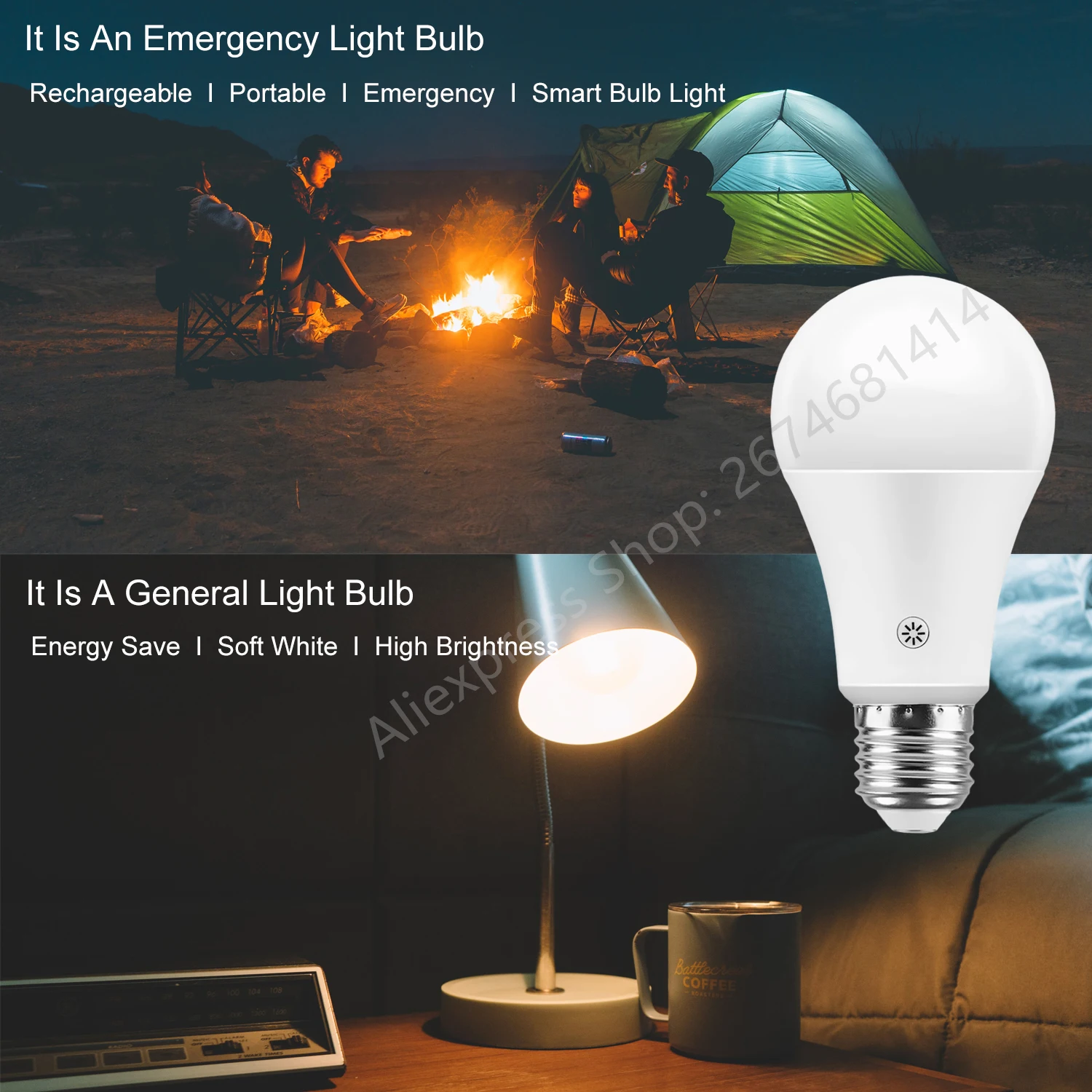 Power Outage LED Emergency Light Portable Wall-Mounted Rechargeable  Automatic Lantern Work Light Battery Light Bulb For Home - AliExpress