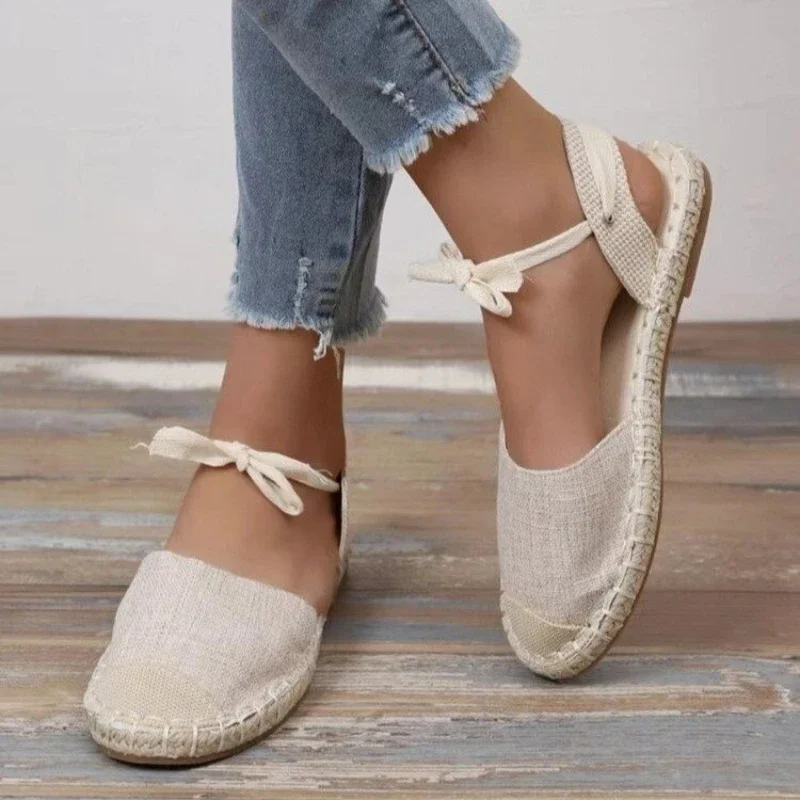 Espadrille Shoes Flat Espadrilles Tie Up Fashion Zapatos Para