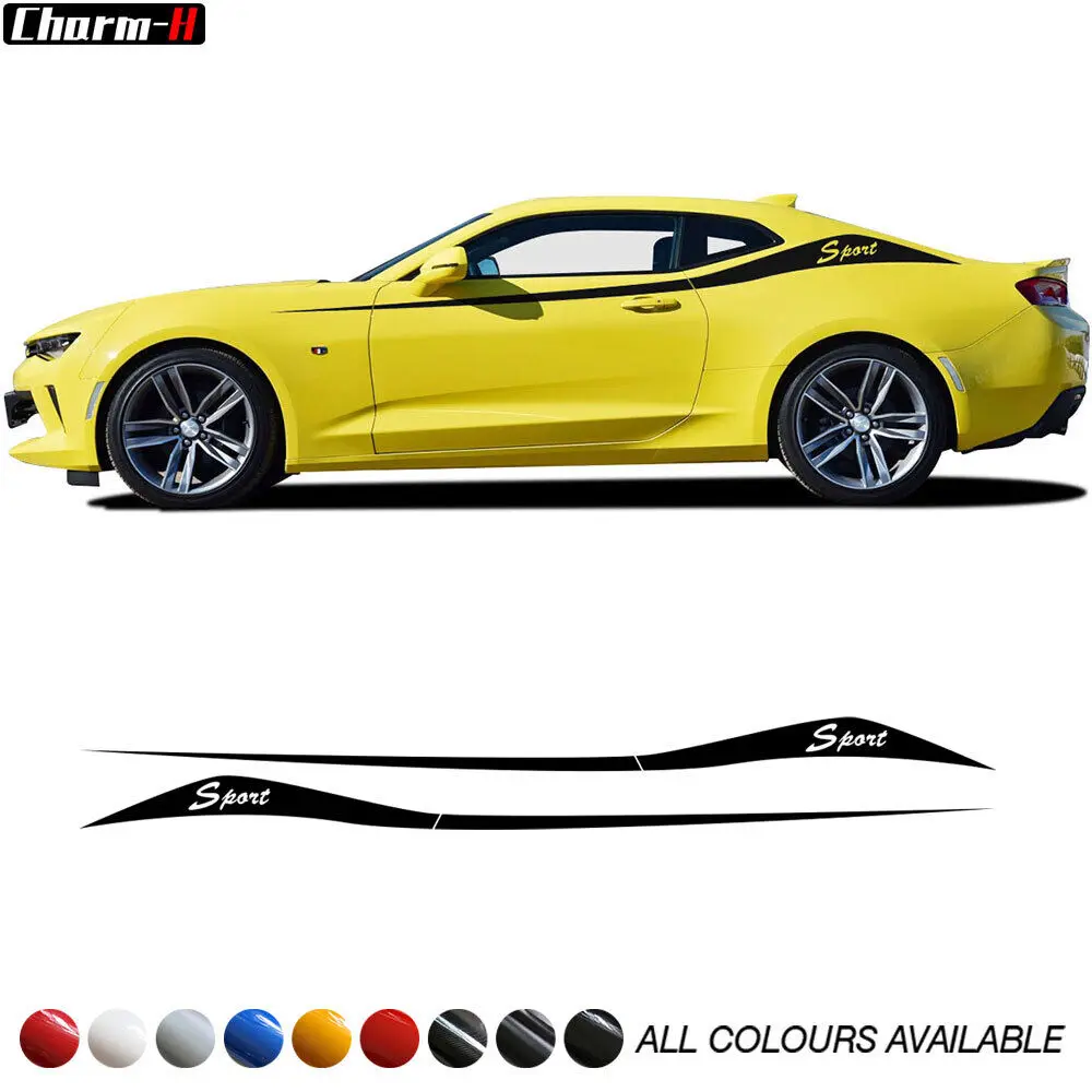 

2x Up Side Accent Racing Stripes Edition Decals For Chevrolet Camaro Coupe 2010-present