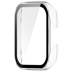 Durable Hard PC Case with Tempered Glass Screen Protector for Redmi watch 1 (Translucent)