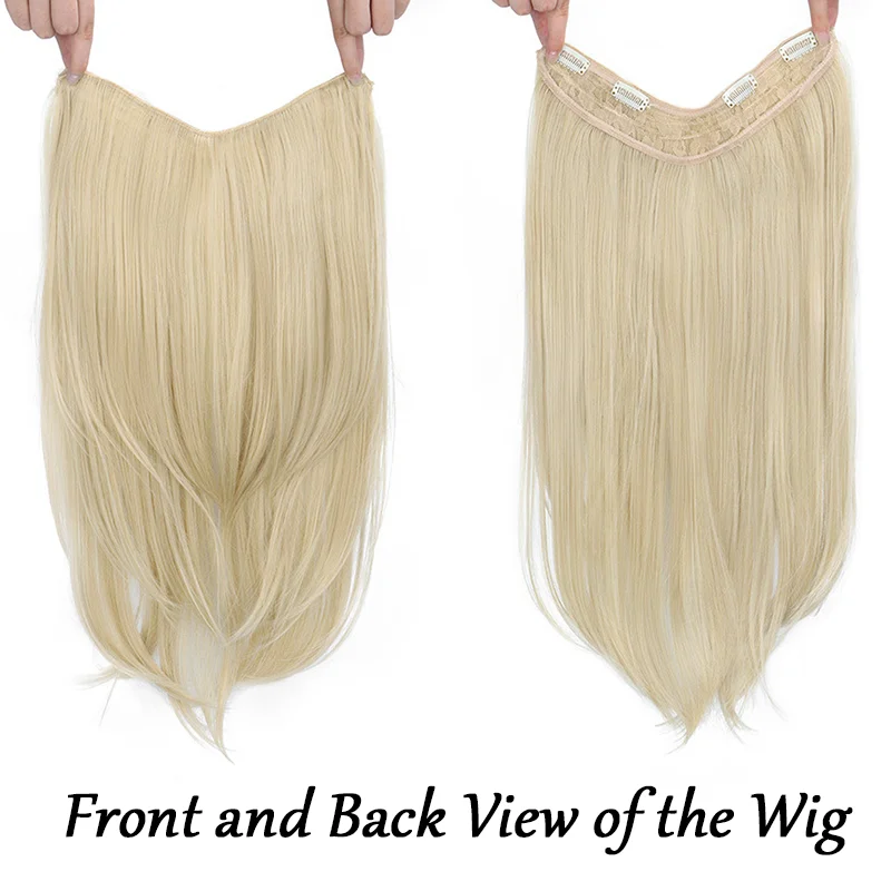 22 inch Synthetic One-Piece Hair Extensions | Inward-Curled Ends | BB Clips Easy Wear, No Damage | Instant Volume & Length